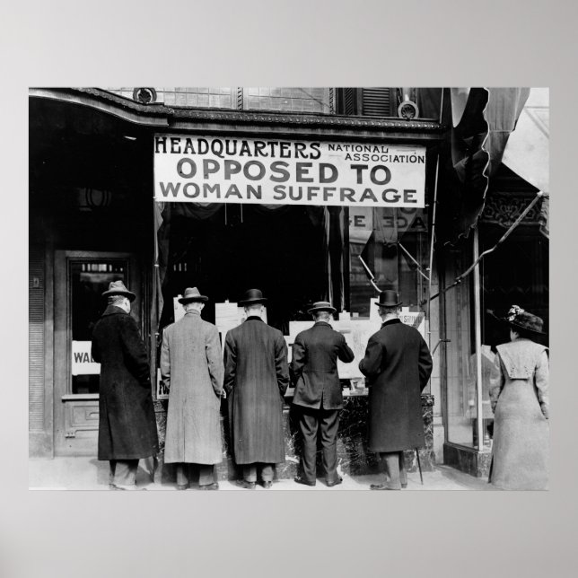 Pôster Anti-Woman Sufrage Group, 1911 (Frente)