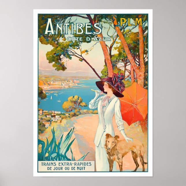 Poster Antibes France viagens vintage (Frente)