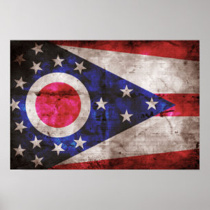 Pôster Antiga bandeira de Ohio;