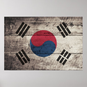 Poster Antiga bandeira sul-coreana Wooden