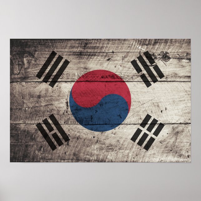 Poster Antiga bandeira sul-coreana Wooden (Frente)
