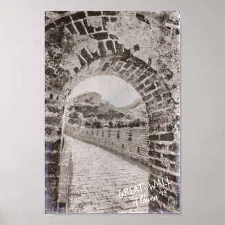 Poster Antiga China A antiga paisagem de defesa do muro E