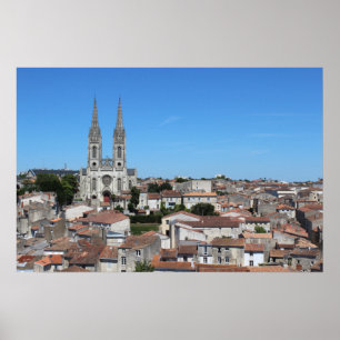 Poster Antiga cidade de Niort Skyline, França