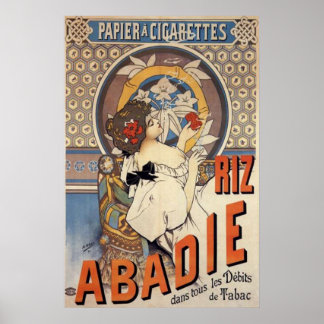 Pôster antiga coleção publicitária, vinheta, cigarro