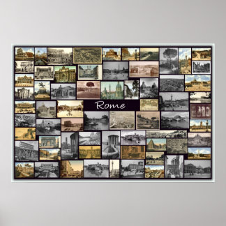 Pôster Antiga Collage Roma