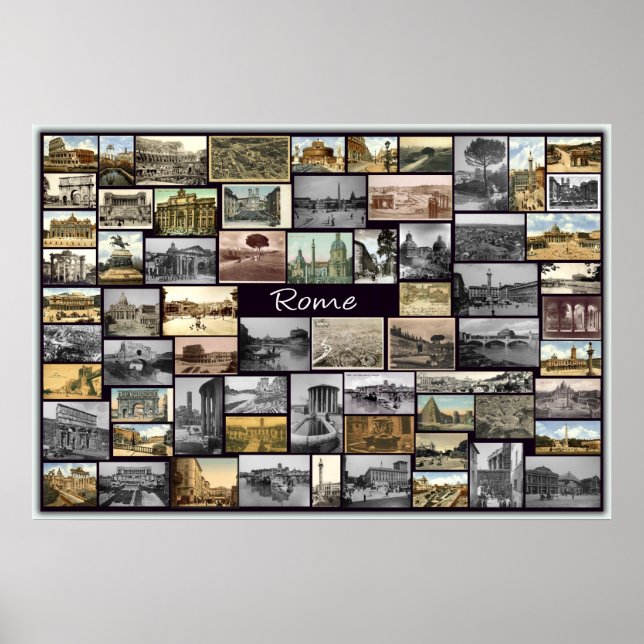 Pôster Antiga Collage Roma (Frente)