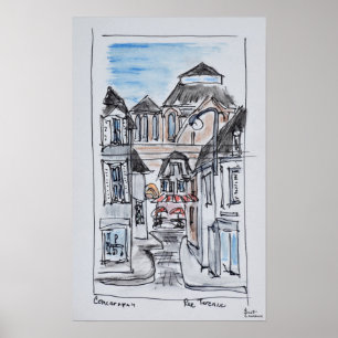 Pôster Antiga Igreja Concarneau Rue Turenne, Bretanha