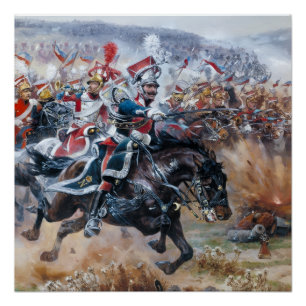 Pôster Antiga pintura de cena de batalha napoleônica Leip