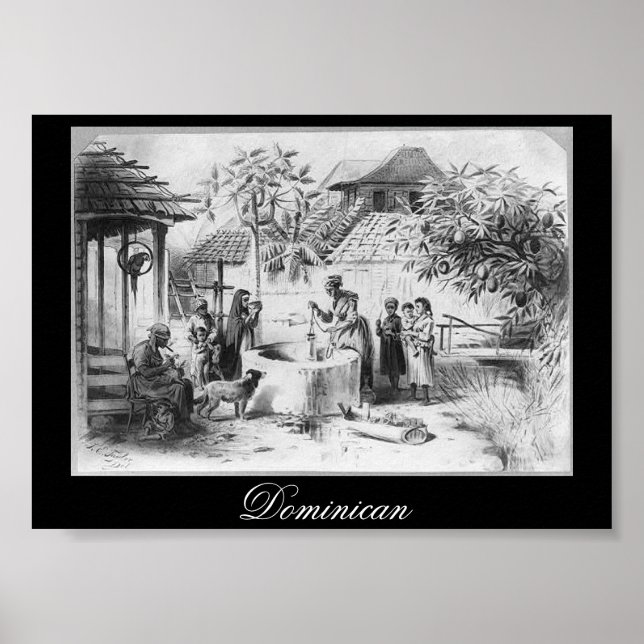 Pôster Antiga República Dominicana Pintura por volta de 1 (Frente)