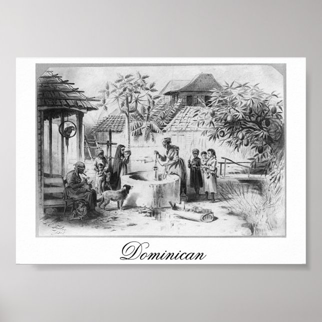 Poster Antiga República Dominicana Pintura por volta de 1 (Frente)