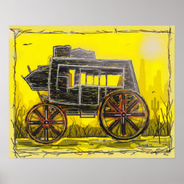 Poster Antiga Stagecoach Ocidental