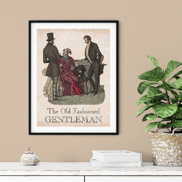 Poster Antigo Cavalheiros Movidos Biedermeier