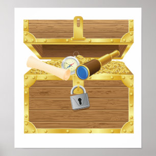 Poster antigo da arca do tesouro