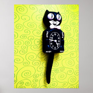 Poster antigo do pulso de disparo do gato do jogo