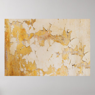 Poster Antigo fundo amarelo stucco abstrato, envelhecido,