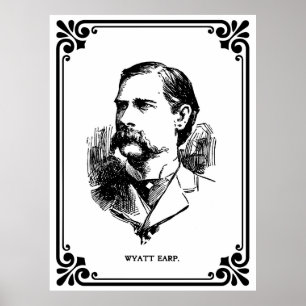 POSTER ANTIGO JORNAL WYATT EARP RETRAIT 1896