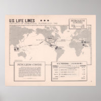 Antigo mapa das importações de petróleo dos EUA (1