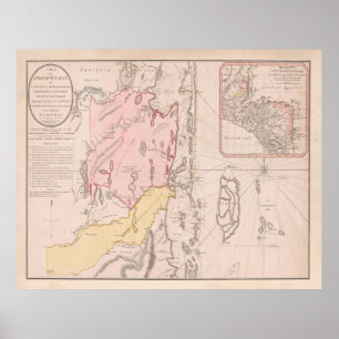 Poster Antigo Mapa do Belize (1786)