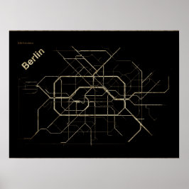 Poster Antigo mapa do metrô de Berlim