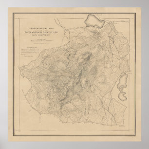 Poster Antigo Mapa Monadnock (1891)