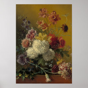 Poster Antigo Mestre Holandês Floral Georgius van Os 1820