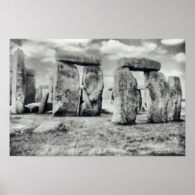 Poster Antigo Monumento Pré-Histórico de Stonehenge (Frente)