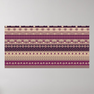 Poster Antigo ornamento Egípcio Padrão sem costura Trib