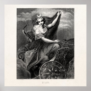 Pôster Antigo romano grego de Diana Artemis da deusa do