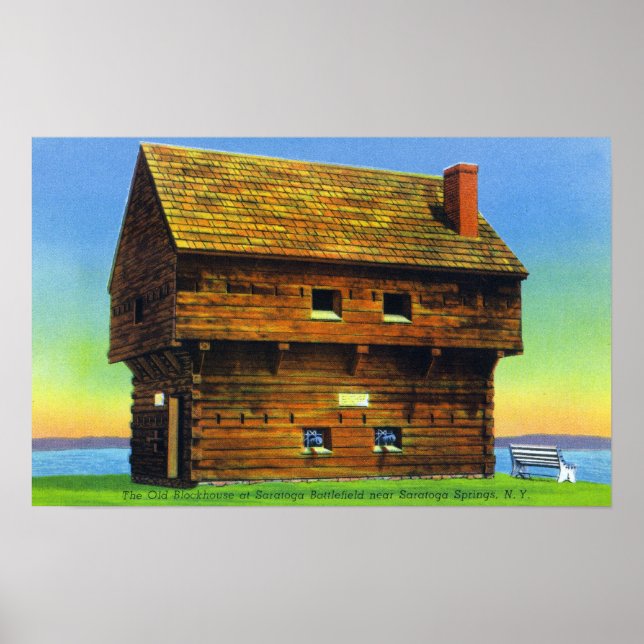Pôster Antigo Saratoga Battlefield Blockhouse Exterior (Frente)