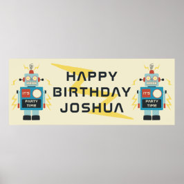 Poster Antiguamente Brinquedo Robot Birthday