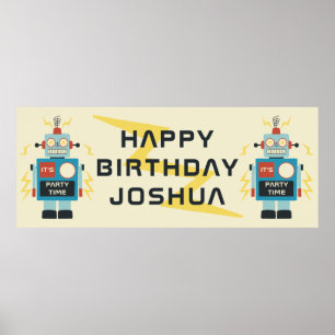 Poster Antiguamente Brinquedo Robot Birthday