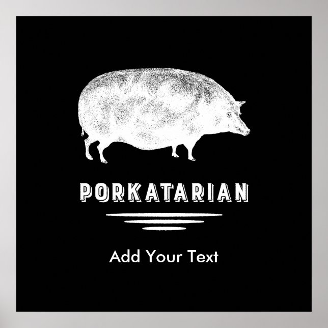 Pôster Antiguamente Pig Bacon Lover Porkatarian Funny (Frente)