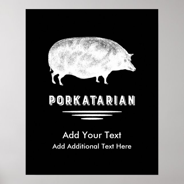 Pôster Antiguamente Pig Bacon Lover Porkatarian Funny (Frente)