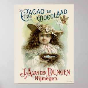 Poster Antiguidade vitoriana Chocolate Cacau e