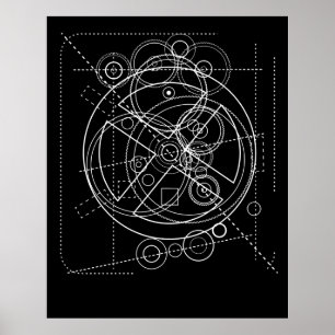 Poster Antikythera Mechanism Drawing