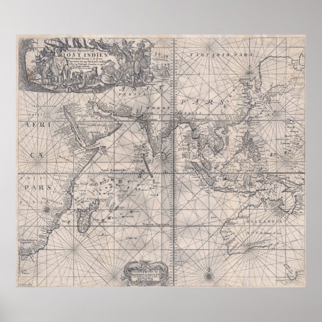 Pôster Antilhas Neerlandesas de Leste 1689 - resolução mu (Frente)