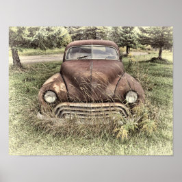 Poster Antiquado carro vintage Antigo País Sépia Russo