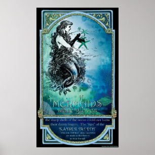 Poster antiquário "If Mermaids Vestiu luvas"