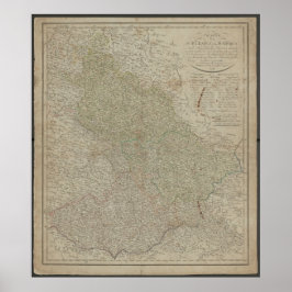 Poster Antique 1799 Map of Silesia & Moravia, Historical 