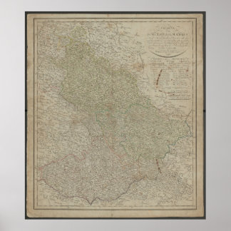 Poster Antique 1799 Map of Silesia & Moravia, Historical 
