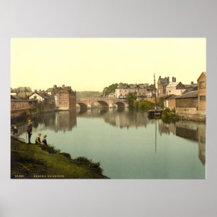 Poster Antique England impressão, Exbridge, Exeter, Reino