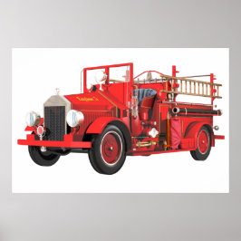 Poster Antique Fire Engine