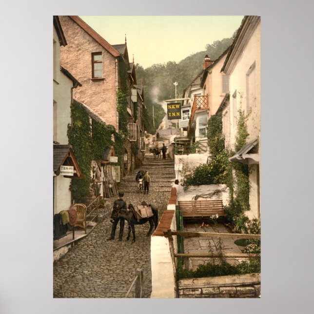 Pôster Antique Inglaterra, Clovelly High Street, Devon (Frente)