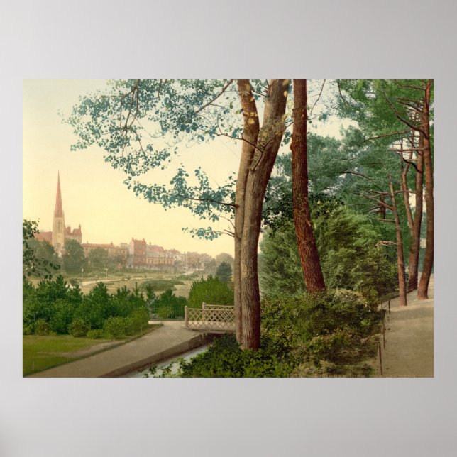 Poster Antique Inglaterra, Jardins Bournemouth (Frente)