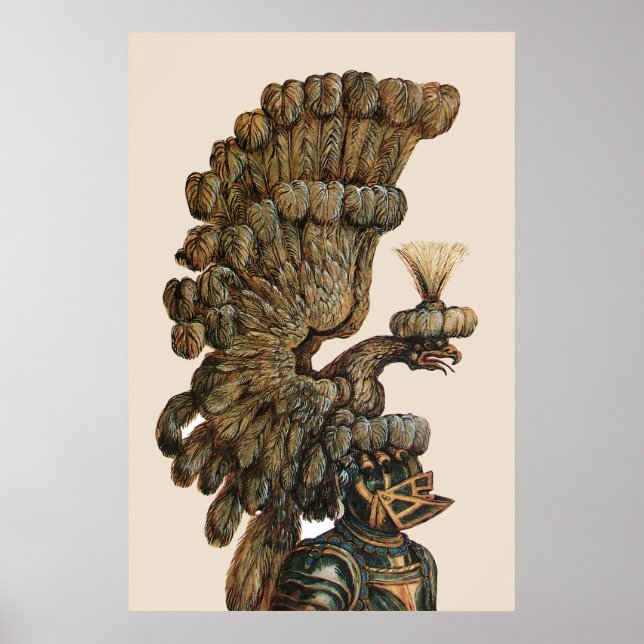 PÔSTER ANTIQUE KNIGHT HELMET COM ÁGUA (Frente)