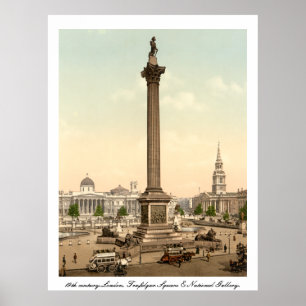 Poster Antique London England, Traffic Square