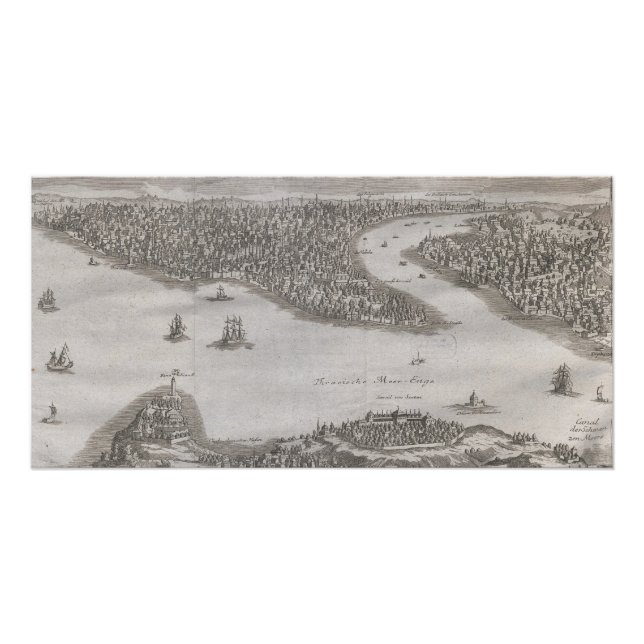 Pôster Antique Map Constantinopel Turkey Vintage Ottoman  (Frente)