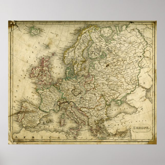 Poster Antique Map of Europe (Frente)