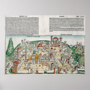 Pôster Antique Map of Jerusalem
