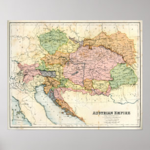 Pôster Antique map of the Austrian Empire